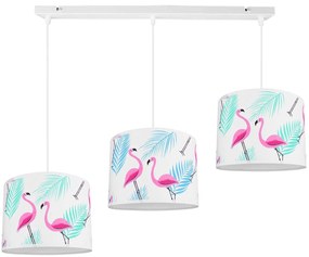 Detské závesné svietidlo Cone, 3x textilné tienidlo so vzorom (výber zo 6 farieb), (výber z 2 farieb konštrukcie)