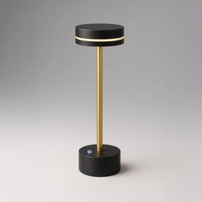 LED stmievateľná nabíjateľná stolová lampa SAM LED/5W/5V 3600 mAh čierna/zlatá