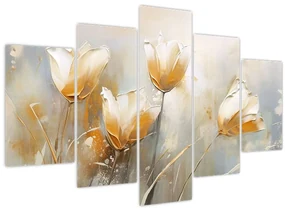 Obraz - Maľba tulipánov (150x105 cm)