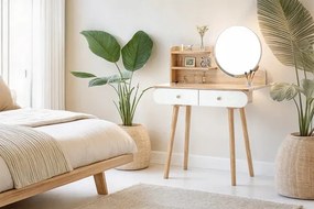 Toaletný stolík NORDIC WOOD naturálny / biely PHO7865