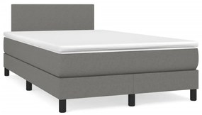 Boxspring posteľ s matracom, tmavosivá 120x190 cm, látka 3269710