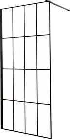Novoterm Sprchová zastena Walk-in NV-Techno 100, čierna/transparent - bez vaničky