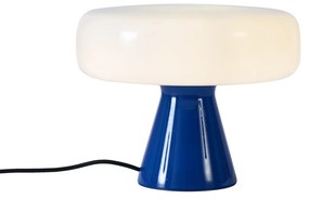 Retro stolná lampa modrá s bielou - Knob