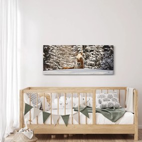 Obraz - Kôň v zimnej krajine (120x50 cm)
