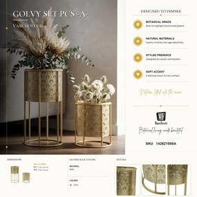 Sada 2 ks stojanov na kvety Golvy A zlatá