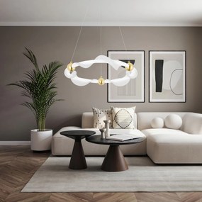 Toolight Toolight, LED závesné osvetlenie 45cm, 29W, 2500lm, 4000K, G010-CP, zlatá-biela, OSW-06317