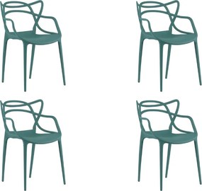 Sada 4 ks plastových stoličiek KATO, petrolejová
