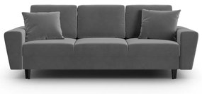 Svetlosivá zamatová rozkladacia/s úložným priestorom pohovka 235 cm Kyoto – Cosmopolitan Design