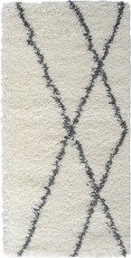 My Flair, Kusový koberec My Shaggy Raute creme, 60x90, čiernobiela, chodba / predsieň