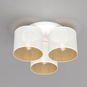 Luster prisadený LOFT SHADE 3xE27/60W/230V biela/zlatá