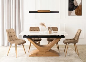 Keramický rozkladací stôl do jedálne, kremeň, biely ALICANTE 160/200