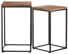 Autronic BONTEC Stojan na kvety - kov, drevená doska, cena za sadu 2 ks Farba: Prírodné