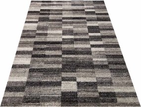 Moderný sivo hnedý koberec s obdĺžnikmi