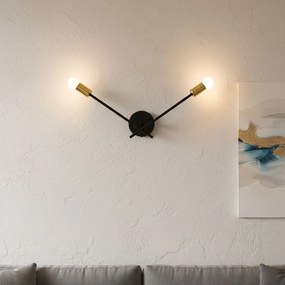 Toolight Toolight, nástenné svietidlo 2xE27 APP1119-2W, čierna-zlatá, OSW-01642