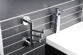 Sapho Sapho, X-ROUND E polička sklenená s výklopnou hrazdou 300x130mm, chróm, XR607