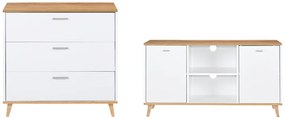 Livarno®  Komoda Corfu, 80 x 75 x 33 cm + Tv stolík Corfu, 113 x 60,5 x 33 cm  (800011142)