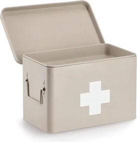 Zeller Present 2. akosť - Lekárnička, kovový box na lieky, 2v1, béžový, MEDICINE 23x17x16