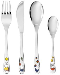 Antikoro detský príbor v striebornej farbe 4 ks Miffy – Zilverstad