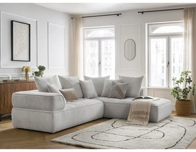 Svetlosivá ženilková rohová pohovka (pravý roh/do L) Whesley – Bobochic Paris