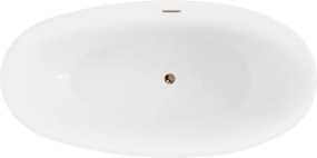 Mexen Bilbao, voľne stojaca vaňa 180 x 90 cm, biela, ružové zlato prepad, 51311809000-60