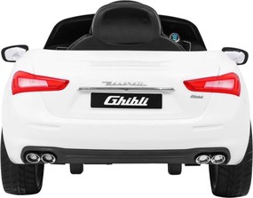 Ramiz Maserati Ghibli batéria pre deti Biela + diaľkové ovládanie