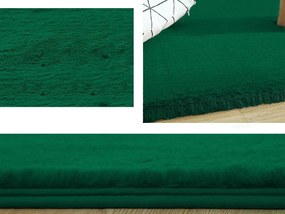 Koberec Rabbit zelený obdĺžnikový s efektom králičej kožušiny Rozmer: 200x300 cm