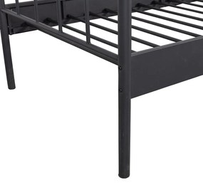 Čierna jednolôžková posteľ s roštom 90x200 cm Moos – WOOOD