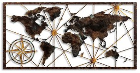 Nástěnná kovová dekorace World Map Large 1 vícebarevná