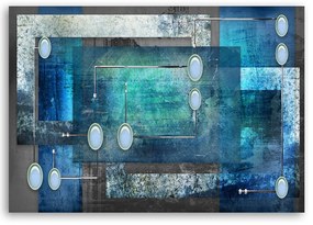 Obraz na plátně ABSTRAKT Modrý motiv - 120x80 cm