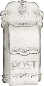 Biela retro poštová schránka Post - 24 * 8 * 46 cm