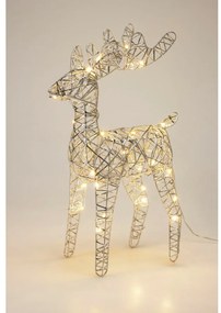 Vianočný svietiaci sob Silver, 37 x 24 cm, 30 micro LED, na batérie