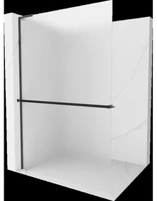 Mexen Kioto+ L sprchová zástena s poličkou Walk-in 70 x 200 cm, mliečne, čierna - 800-070-123-70-30