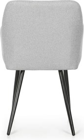 Sada štyroch jedálenských stoličiek LUXANO  Lumos zamatové, svetlosivé / čierne nohy (4 ks)