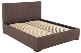Čalúnená posteľ 140x200 cm Veggie (hnedá). Vlastná spoľahlivá doprava až k Vám domov. 1041791