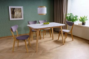 Jedálenský stôl Marcus 120 cm z masívu biely mramor/dub prírodný