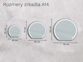 Atypické zrkadlo s LED osvetlením A14