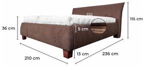 Posteľ čalúnená VALERIA LUX + lamelový rošt + matrac EMI