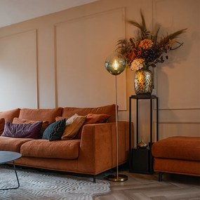 Art Deco stojaca lampa mosadz s zeleným sklom - Pallon