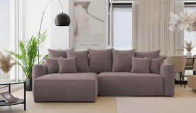 Rohová sedačka Baria (L) (tmavohnedá). Akcia -20%. Vlastná spoľahlivá doprava až k Vám domov. 1133083