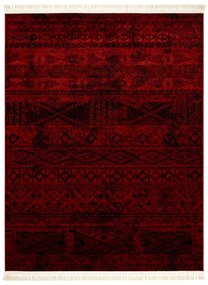 Koberec ORIENT 4722 so strapcami / orientálny, bordový / čierny