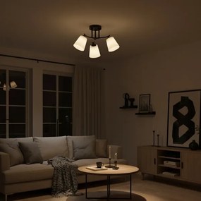 Prisadený luster PAFOS 3xE27/15W/230V čierny