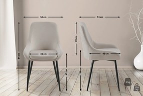 Jedálenská stolička Elmira - zamat, čierny rám - Sivá