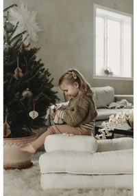 Detské rozkladacie kreslo s taburetkou Karup Design Mini Cube Dark Grey