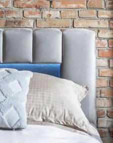Čalúnená manželská posteľ s roštom Lamia DUP 160 - sivá