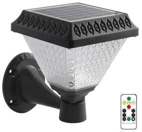 V-Tac LED Stmievateľná solárna nástenná lampa LED/0,8W/5,5V IP44 + diaľkové ovládanie VT0837