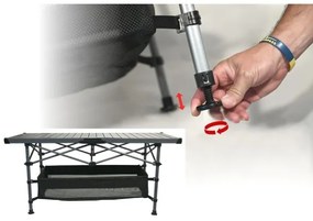 Skladací kempingový stôl 123x55cm antracit