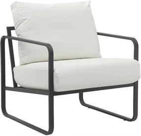 Design-Shop Kreslo Manea - koženka / kov - Biela