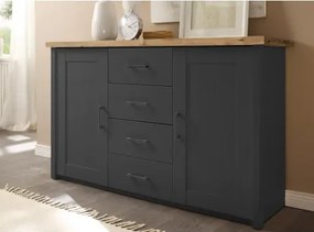 Široká komoda so zásuvkami Locarno, grafit/dub artisan%