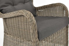 Záhradné ratanové kreslo s podnožkou
