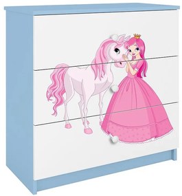 Detská komoda Babydreams modrá – Princezná 2